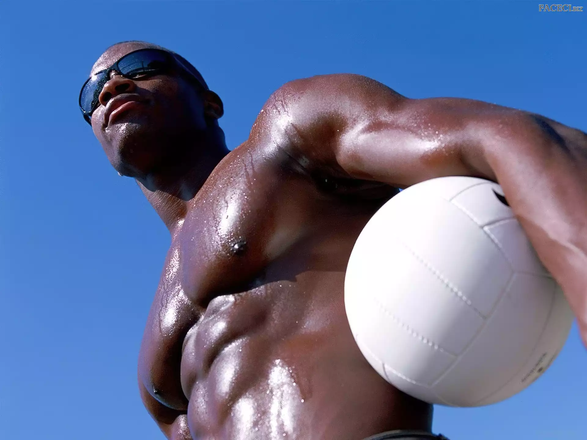 Piłka, Muskularny, Facet